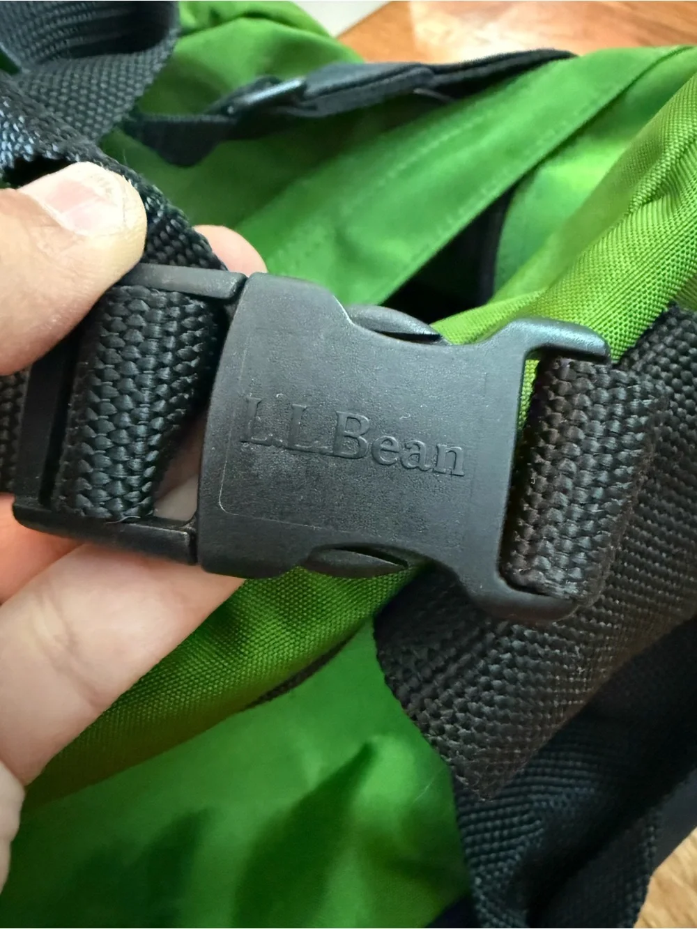 LL BEAN Adventure Duffle Bag Heavy Duty Green & Black Large Travel 15x29.5x13